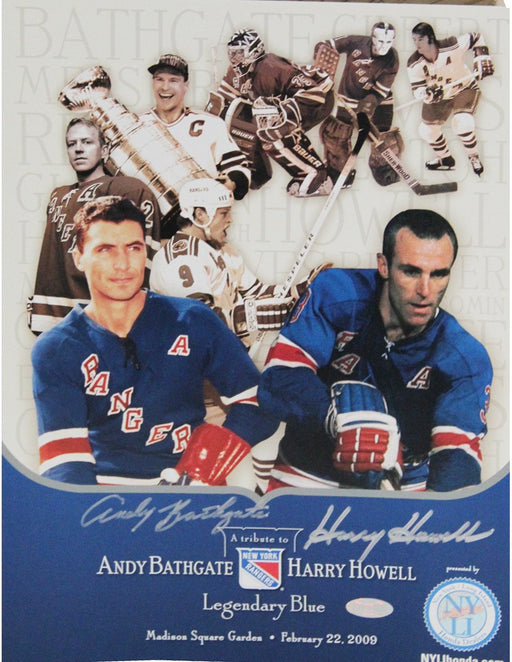 Harry Howell & Andy Bathgate Dual Signed Tribute Timeline 13"x9.5" Pamphlet