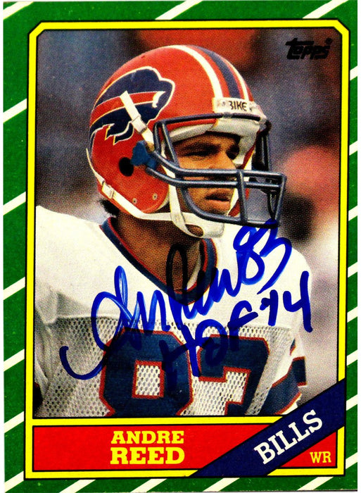 Andre Reed Signed 1986 Topps Rookie Card w/HOF 14 Inscription