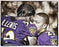 Ray Lewis Signed Hugging Ray Rice B/W with Color Accents Signed 16x20 Hauser Photo (Signed by William Hauser)