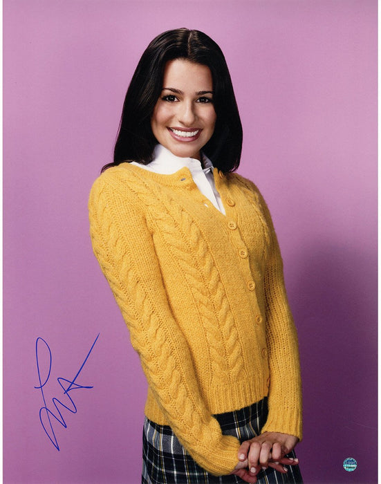 Lea Michele Signed Yellow Sweater 11x14 Photo