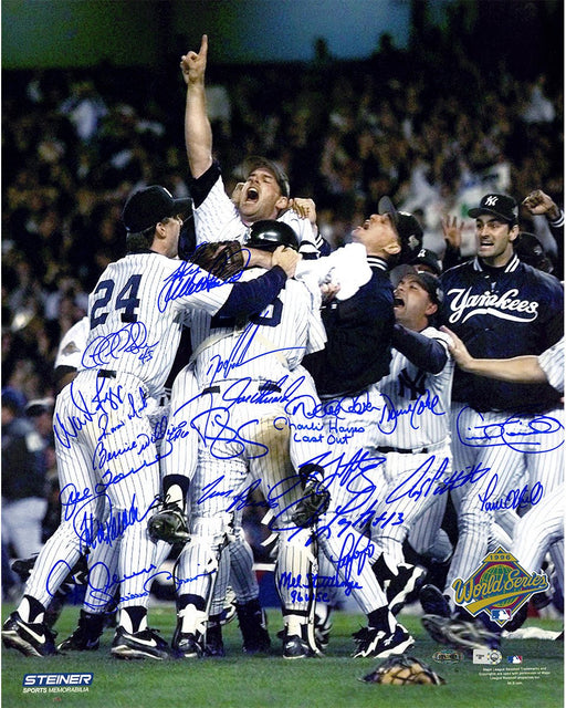 New York Yankees Multi-Signed 1996 WS Celebration 16x20 Photo (23 Signatures)(MLB Auth)