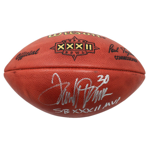 Terrell Davis Signed Super Bowl 32 Football w/ "SB XXXII MVP" Insc. (Radtke Sports Auth)