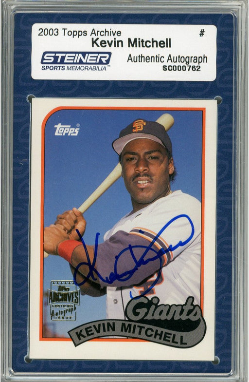 Kevin Mitchell Signed 2003 Topps Card - Giants - batting stance/portrait (Slabbed by Steiner)