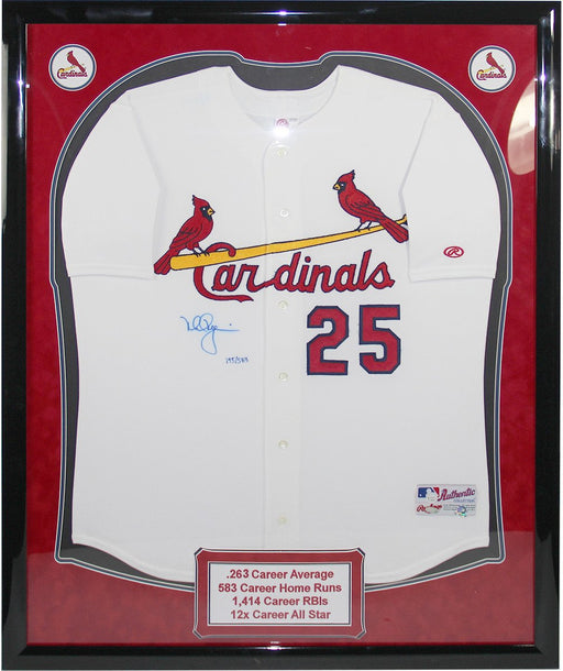 Mark McGwire Autographed and Elite Framed Cardinals Home White Jersey