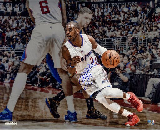 Chris Paul Signed Dribbling Around Pick 16x20 Metallic Photo