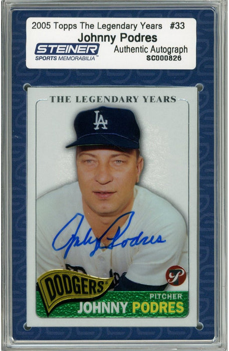 Johnny Podres Signed 2005 Topps Card - Dodgers - "The Legendary Years" - Portrait (Slabbed by Steiner)