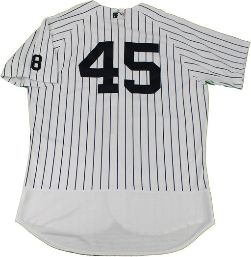 Chasen Shreve New York Yankees 2016 Game Used #45 Pinstripe Jersey(10/1/2016)(JC007558)