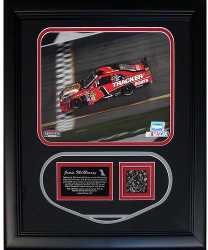 Jamie McMurray Framed 8x10 Photo Collage w/ Authentic Piece of Race Used Track (MM Auth)