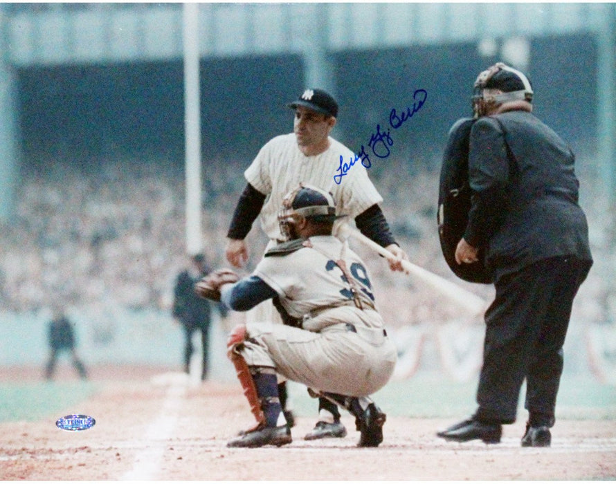 Larry “Yogi” Berra Turning Towards Catcher Signed 11x14 Horizontal Photo