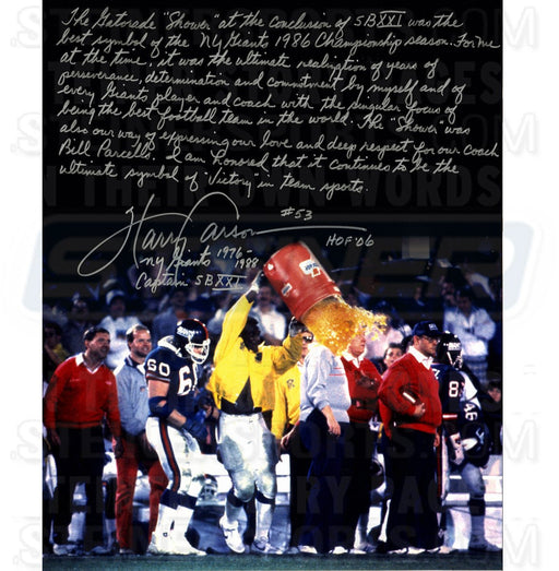 Harry Carson Gatorade Signed 16x20 Story Photo