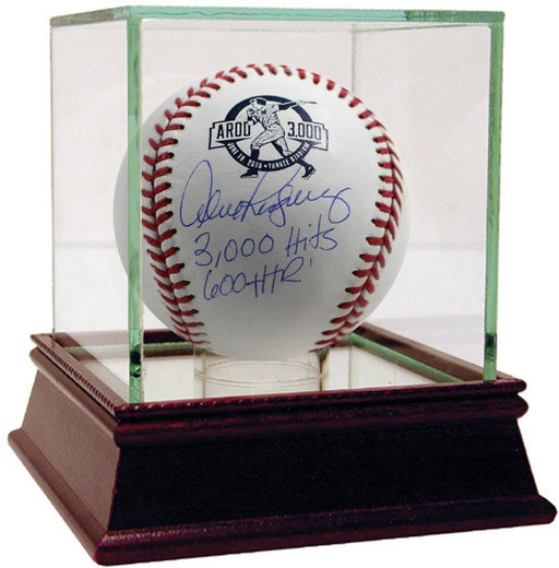 Alex Rodriguez Signed 3 000th Hit Logo Baseball w/ 3 000 Hits 600 HRs Insc