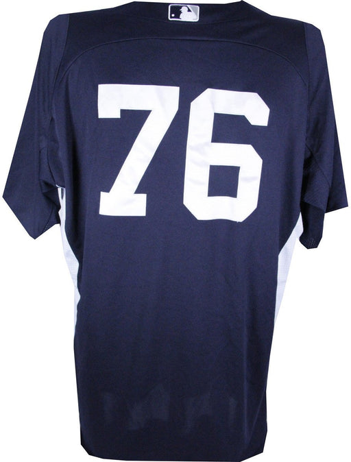 Cesar Cabral Jersey - NY Yankees 2012 Spring Training Worn #76 Home BP Top (0000000430) (3/7/2012) (EK090343) (48)