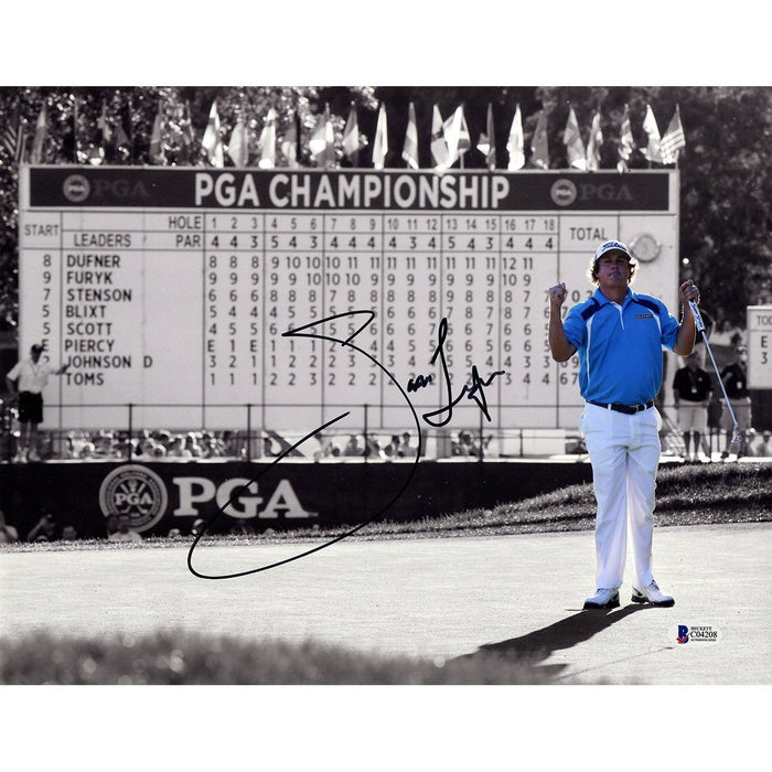 Jason Dufner Signed PGA Championship Leaderboard 11x14 Photo Beckett