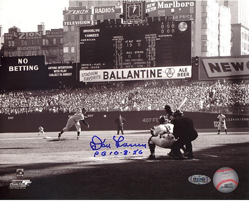 Don Larsen First Pitch B/W Horizontal 8x10 Photo w/ "PG 10-8-56" Insc. (MLB Auth)