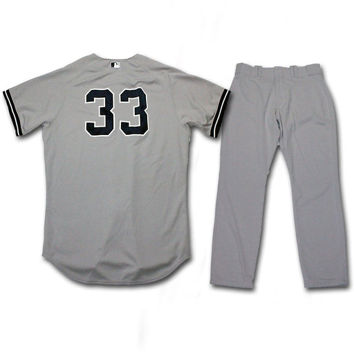 Travis Hafner 2013 Team Issued Set - Road Heavy Jacket Away BP Jersey Grey Jersey & Grey Pants