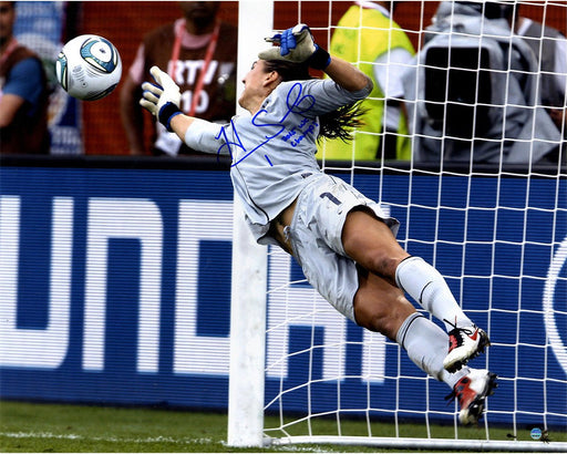 Hope Solo Signed Making Save 16x20 Photo w/ "2015 WC Champs" Insc.