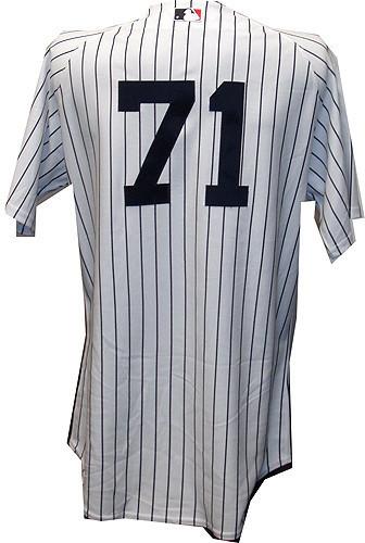 Christian Garcia #71 Yankees 2010 Spring Training Game Issued Pinstripe Jersey (Red Logo) (48)