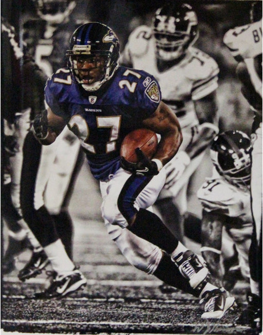 Ray Rice B/W With Color Accents 11x14 Photo (Signed By Hauser)