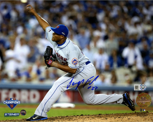 Jeurys Familia Signed 9th Inning 2015 NLDS Game 5 Pitching 8x10 Photo