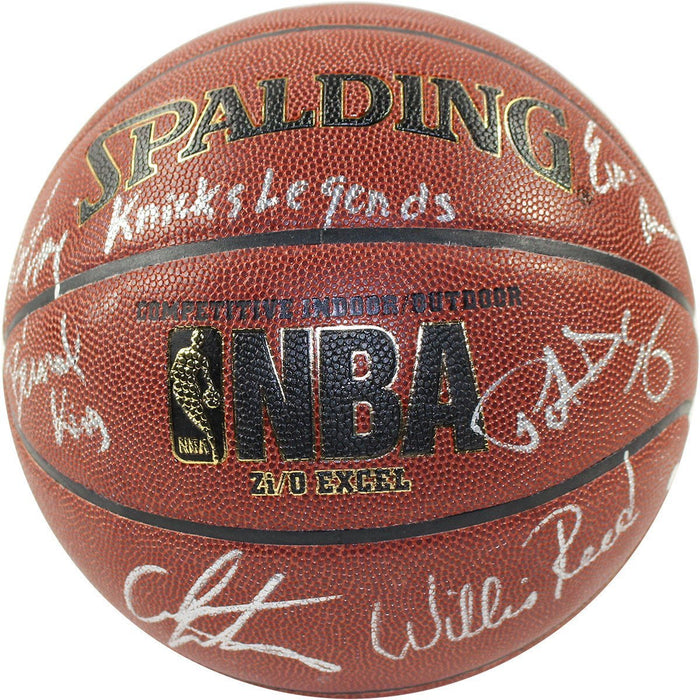 Bernard King/Patrick Ewing/Carmelo Anthony/Willis Reed/Walt Frazier/Earl Monroe Signed I/O NBA Brown Basketball w/ Knicks Legends Insc