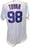 Edgar Tovar (BP Catcher) Jersey - Chicago Cubs 2011 Game Worn #98 Spring Training Home Pinstripe Cool Base  Jersey (48)