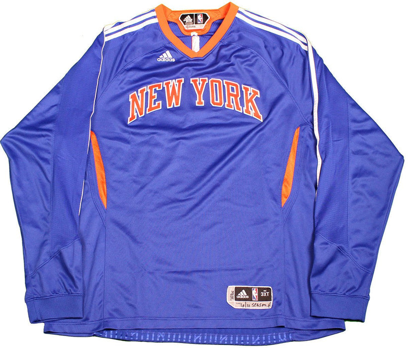 Anthony Randolph Shooting Shirt - NY Knicks 2010-2011 Game Worn #4 Blue Long Sleeve Shooting Shirt (3XT)