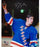 Brandon Dubinsky Rangers Blue Jersey Holding up Puck Vertical 16x20 Photo