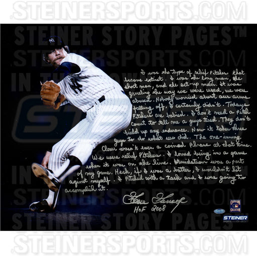 Goose Gossage Pitching Signed 16x20 Story Photo