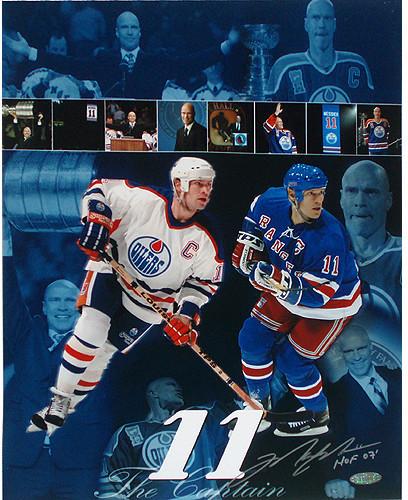 Mark Messier Oilers and Rangers Hall of Fame Collage 11x14 Photo w/ "HOF" Insc.