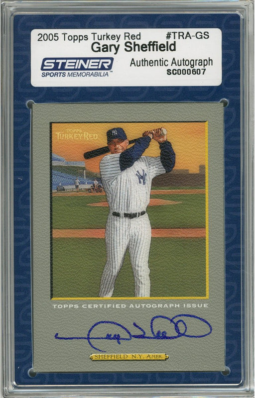 Gary Sheffield Signed 2005 Topps Card - Yankees - Turkey Red - Follow through swing (Slabbed by Steiner)