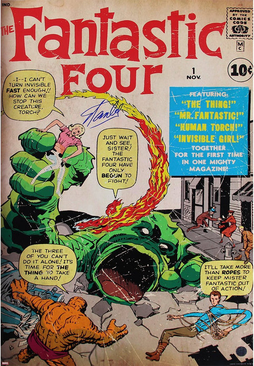 Stan Lee Signed Fantastic Four 24x36 Poster Stan Lee Auth