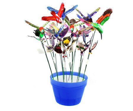 Garden Accents: Assorted Stakes with Plastic Pot