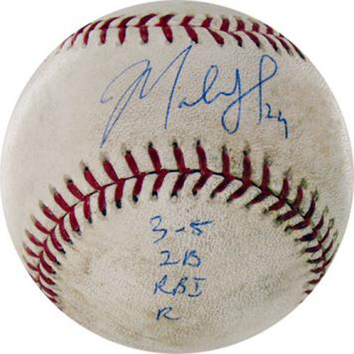 Marlon Byrd Signed Nationals at Cubs 4-26-2010 Game Used Baseball w/ "3-5  2B  RBI  R" Insc. (MLB Auth)