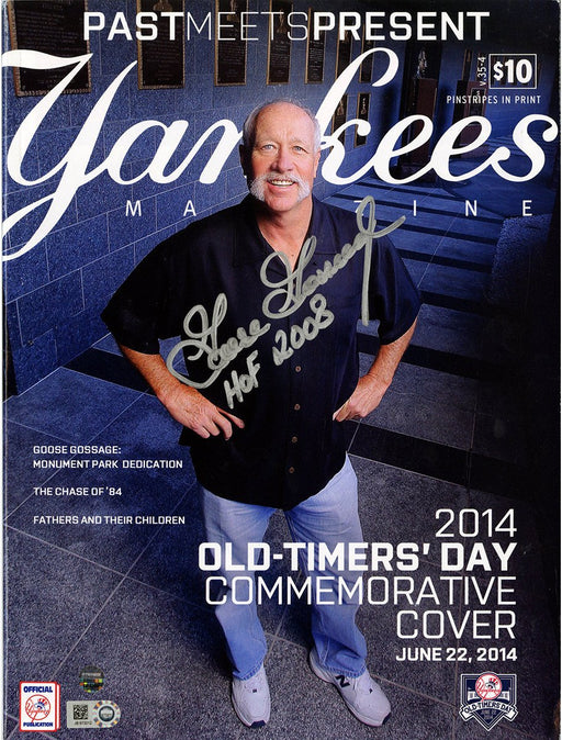 Goose Gossage Signed 2014 Old Timers Day Yankees Magazine w/"HOF 2008"Insc.