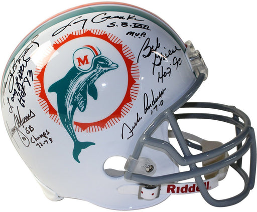 1972 Dolphins 6 Signature Replica Helmet Signed and inscribed by Csonka /Griese /Fernandez /Morris /Little /Anderson