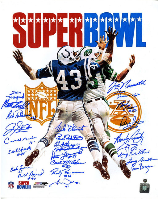 1969 New York Jets Team Signed Super Bowl III Program 16x20 Photo (24 Signatures)