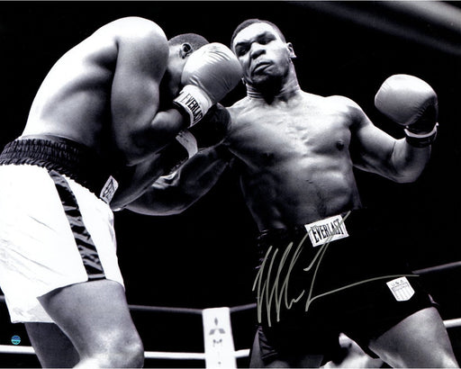 Mike Tyson Left Hook v Reggie Gross Signed 16x20 Photo