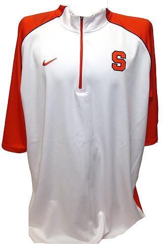 Kristof Ongenaet #12 2008-09 Syracuse Game Used Short Sleeve White/Orange Warmup Shirt (XXL) (Length +2)