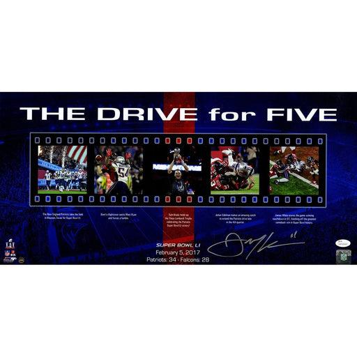 Julian Edelman Signed Super Bowl 51 Drive for Five 12x24 Collage Photo (SSM/JSA Auth)