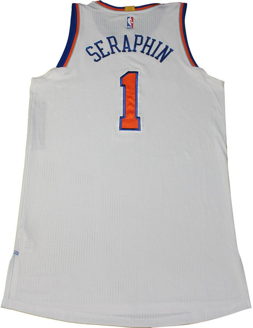 Kevin Seraphin New York Knicks 2015-16 Game Used #1 White Jersey (4/10/2016 vs Toronto Raptors) (3XL) (NKN04325)