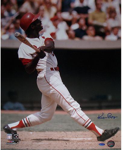 Ken Regan Signed Lou Brock Cardinals Batting Vertical 16x20 Photo