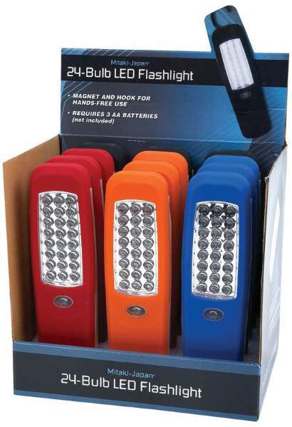 Mitaki-Japan 12 Piece Display 24 Led Flashlight