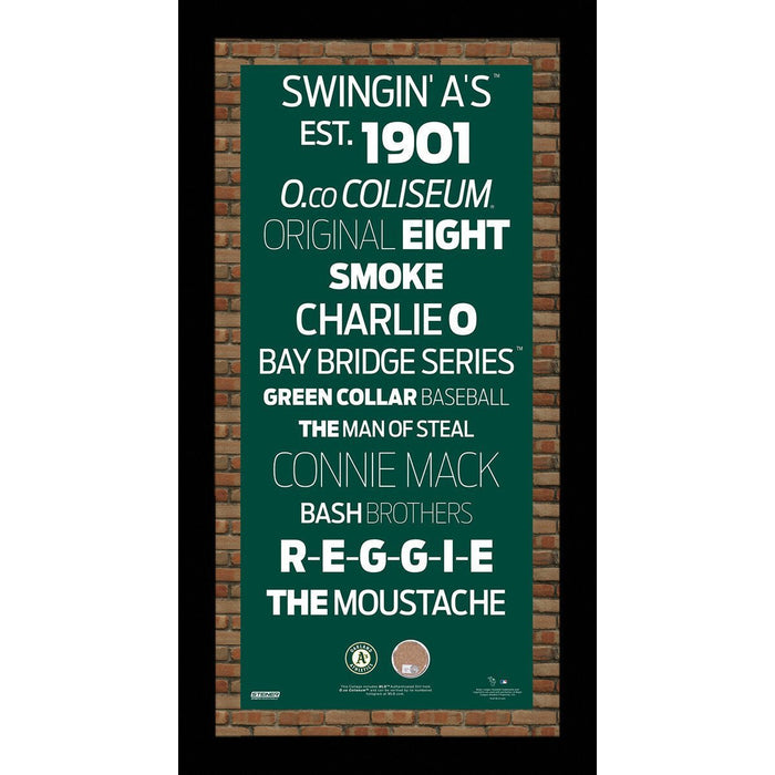 Oakland Athletics Subway Sign Wall Art 9.5x19 Frame w/ Authentic Dirt from O.co Coliseum