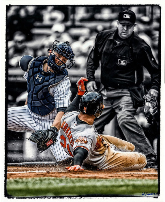 Brian McCann B/W With Color Accents 16x20 Photo Uns Signed By William Hauser