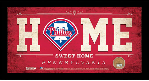 Philadelphia Phillies 10x20 Home Sweet Home Sign with Game-Used Dirt from Citizens Bank Park