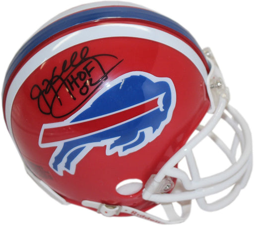 Jim Kelly Buffalo Bills Red Mini Helmet w/ "HOF" Insc.