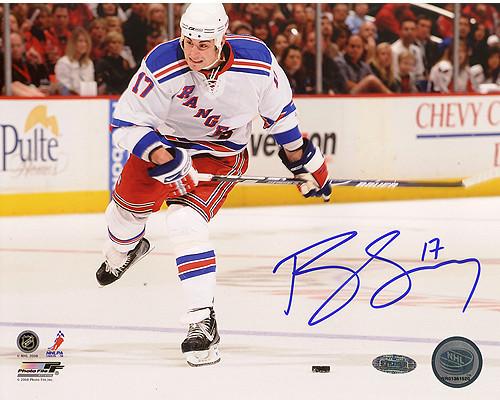 Brandon Dubinsky White Jersey Slap Shot 16x20 Photo