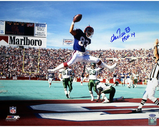 Andre Reed Horizontal jump in endzone Bills 16x20 w/"HOF 14"Insc.