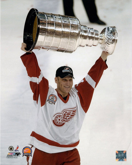 Brett Hull 2002 Stanley Cup Overhead Vertical 16x20 Photo uns (PF- DN03606)