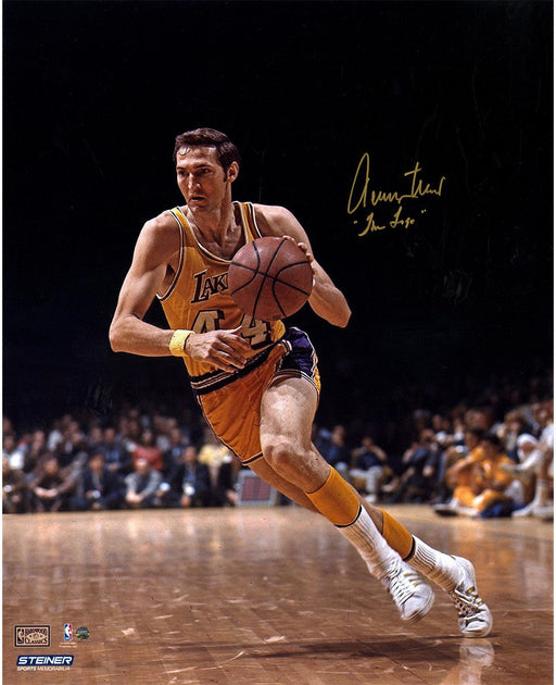 Jerry West Signed Los Angeles Lakers 1970 Finals 16x20 Photo w/ " The Logo" Insc